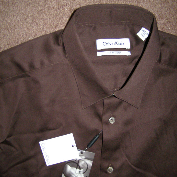 NEW Calvin Klein Slim Fit Stretch Dress Shirt 15.5 - Picture 3 of 8